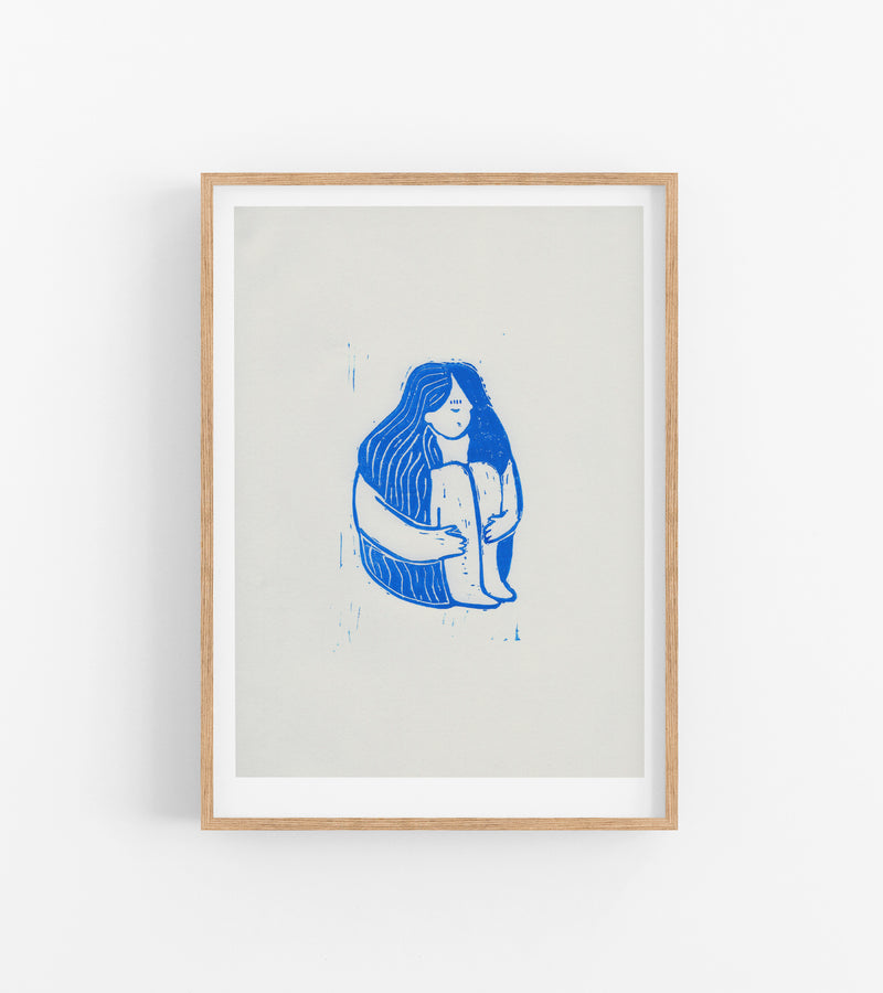 Block Print - Blue Girl